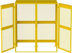 Jamco - Gas Cylinder Storage Cabinet - Steel, 60" Wide x 38" Deep x 70" High, Safety Yellow - Benchmark Tooling