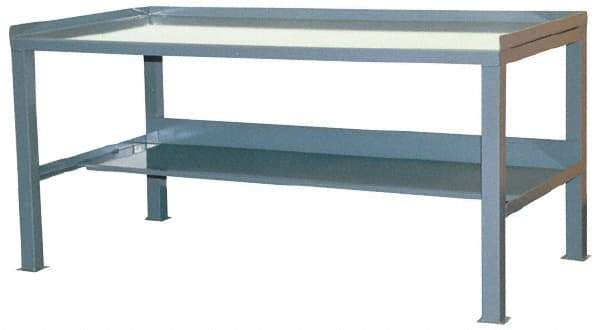 Jamco - 72 Wide x 36" Deep x 34" High, Steel Workbench - Straight Square Edge, Fixed Legs, Gray - Benchmark Tooling