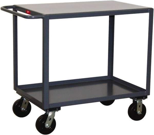 Jamco - 2,400 Lb Capacity, 24" Wide x 30" Long x 36" High Standard Utility Cart - 2 Shelf, Steel, Phenolic Casters - Benchmark Tooling