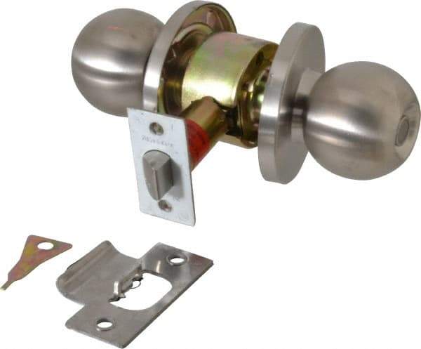 Master Lock - Up to 1-3/4" Door Thickness, Brushed Chrome Privacy Knob Lockset - 2-3/4" Back Set, Keyless Cylinder - Benchmark Tooling