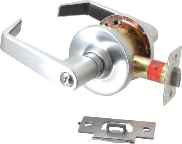 Master Lock - Grade 2 Privacy Lever Lockset - 2-3/4" Back Set, Keyless Cylinder, Brushed Chrome Finish - Benchmark Tooling