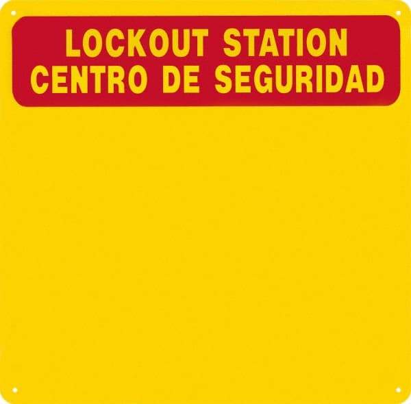 NMC - 1 Piece, Empty Plexiglass Backboard - 14 Inch Wide x 14 Inch High, Yellow and Yellow on Red - Benchmark Tooling