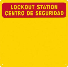 NMC - 1 Piece, Empty Plexiglass Backboard - 14 Inch Wide x 14 Inch High, Yellow and Yellow on Red - Benchmark Tooling