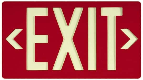 NMC - Exit, Plastic Exit Sign - 15-7/8" Wide x 8-5/8" High, Glow-in-the-Dark - Benchmark Tooling