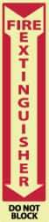 NMC - Fire Extinguisher - Do Not Block, Pressure Sensitive Vinyl Fire Sign - 4" Wide x 18" High, Glow-in-the-Dark - Benchmark Tooling