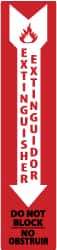 NMC - Extinguisher, Pressure Sensitive Vinyl Fire Sign - 4" Wide x 18" High, English/Spanish - Benchmark Tooling