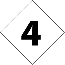 NMC - Hazardous Materials Label - Legend: Number, English, Black & White, 3-3/4" Long x 3-3/4" High, Sign Muscle Finish - Benchmark Tooling