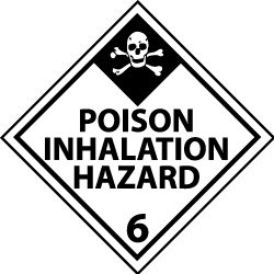 NMC - Accident Prevention Label - Legend: Poison Inhalation Hazard, English, Black & White, 4" Long x 4" High, Sign Muscle Finish - Benchmark Tooling