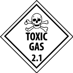 NMC - Toxic Gas DOT Shipping Label - 4" High x 4" Wide - Benchmark Tooling