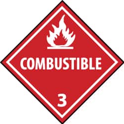 NMC - Combustible DOT Shipping Label - 4" High x 4" Wide - Benchmark Tooling
