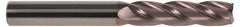 SGS - 1", 2-1/4" LOC, 1" Shank Diam, 5" OAL, 4 Flute, Solid Carbide Square End Mill - Single End, TiCN Finish, Spiral Flute, 30° Helix, Centercutting, Right Hand Cut, Right Hand Flute, Series 1L - Benchmark Tooling
