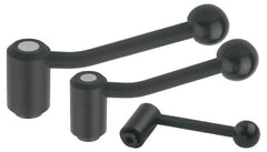 KIPP - 5/8-11, 1.3" Hub Diam, Steel Heavy Duty Adjustable Tension Lever with Internal Thread - 5.06" OAL, 3.19" High, 0.91" Hole Depth - Benchmark Tooling