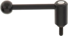 KIPP - 5/16-18, 0.94" Hub Diam, Steel Threaded Stud Adjustable Tension Lever with 0° Handle - 0.78" Stud Length, 3.62" OAL, 1.46" High - Benchmark Tooling