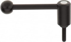 KIPP - 5/16-18, 0.94" Hub Diam, Steel Threaded Stud Adjustable Tension Lever with 0° Handle - 1.18" Stud Length, 3.62" OAL, 1.46" High - Benchmark Tooling