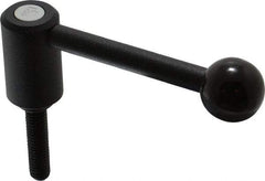 KIPP - 3/8-16, 0.94" Hub Diam, Steel Threaded Stud Adjustable Tension Lever with 0° Handle - 1.57" Stud Length, 3.62" OAL, 1.46" High - Benchmark Tooling