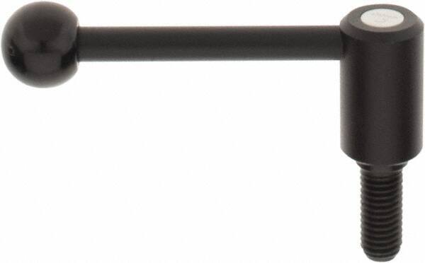 KIPP - 1/2-13, 0.94" Hub Diam, Steel Threaded Stud Adjustable Tension Lever with 0° Handle - 1.18" Stud Length, 3.62" OAL, 1.46" High - Benchmark Tooling