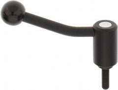 KIPP - M8 x 1.25, 0.94" Hub Diam, Steel Threaded Stud Adjustable Tension Lever with 20° Handle - 0.98" Stud Length, 3.46" OAL, 2.3" High - Benchmark Tooling