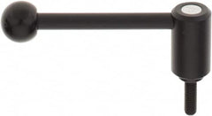 KIPP - M8 x 1.25, 0.94" Hub Diam, Steel Threaded Stud Adjustable Tension Lever with 0° Handle - 0.98" Stud Length, 3.62" OAL, 1.46" High - Benchmark Tooling