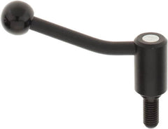 KIPP - M12 x 1.75, 0.94" Hub Diam, Steel Threaded Stud Adjustable Tension Lever with 20° Handle - 0.98" Stud Length, 3.46" OAL, 2.3" High - Benchmark Tooling