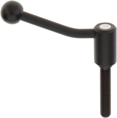 KIPP - M12 x 1.75, 0.94" Hub Diam, Steel Threaded Stud Adjustable Tension Lever with 20° Handle - 2.36" Stud Length, 3.46" OAL, 2.3" High - Benchmark Tooling