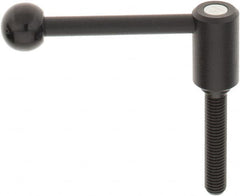 KIPP - M12 x 1.75, 0.94" Hub Diam, Steel Threaded Stud Adjustable Tension Lever with 0° Handle - 2.36" Stud Length, 3.62" OAL, 1.46" High - Benchmark Tooling