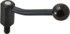 KIPP - 1/2-13, 1.1" Hub Diam, Steel Threaded Stud Adjustable Tension Lever with 20° Handle - 0.78" Stud Length, 4.17" OAL, 2.7" High - Benchmark Tooling