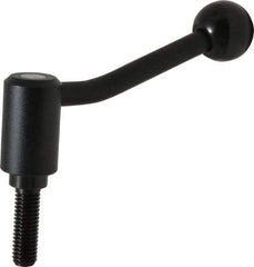 KIPP - 1/2-13, 1.1" Hub Diam, Steel Threaded Stud Adjustable Tension Lever with 20° Handle - 1.57" Stud Length, 4.17" OAL, 2.7" High - Benchmark Tooling