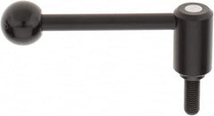 KIPP - M12 x 1.75, 1.1" Hub Diam, Steel Threaded Stud Adjustable Tension Lever with 0° Handle - 1.18" Stud Length, 4.37" OAL, 1.65" High - Benchmark Tooling