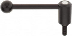 KIPP - 1/2-13, 1.3" Hub Diam, Steel Threaded Stud Adjustable Tension Lever with 0° Handle - 1.18" Stud Length, 5.3" OAL, 1.85" High - Benchmark Tooling
