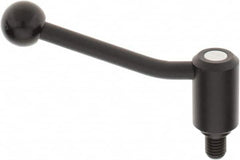 KIPP - 5/8-11, 1.3" Hub Diam, Steel Threaded Stud Adjustable Tension Lever with 20° Handle - 0.78" Stud Length, 5.06" OAL, 3.19" High - Benchmark Tooling