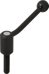 KIPP - 5/8-11, 1.3" Hub Diam, Steel Threaded Stud Adjustable Tension Lever with 20° Handle - 2.36" Stud Length, 5.06" OAL, 3.19" High - Benchmark Tooling