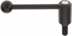 KIPP - 5/8-11, 1.3" Hub Diam, Steel Threaded Stud Adjustable Tension Lever with 0° Handle - 1.18" Stud Length, 5.3" OAL, 1.85" High - Benchmark Tooling