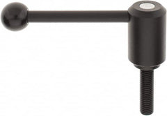 KIPP - 5/8-11, 1.61" Hub Diam, Steel Threaded Stud Adjustable Tension Lever with 0° Handle - 2.36" Stud Length, 5.3" OAL, 2.22" High - Benchmark Tooling