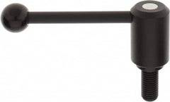 KIPP - 3/4-10, 1.61" Hub Diam, Steel Threaded Stud Adjustable Tension Lever with 0° Handle - 1.57" Stud Length, 5.3" OAL, 2.22" High - Benchmark Tooling