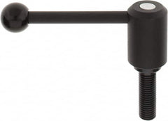 KIPP - 3/4-10, 1.61" Hub Diam, Steel Threaded Stud Adjustable Tension Lever with 0° Handle - 2.36" Stud Length, 5.3" OAL, 2.22" High - Benchmark Tooling