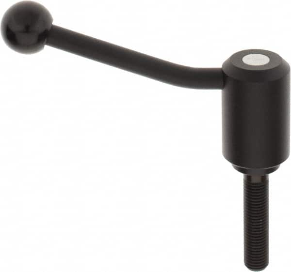 KIPP - M16 x 2.0, 1.61" Hub Diam, Steel Threaded Stud Adjustable Tension Lever with 20° Handle - 2-3/4" Stud Length, 5.06" OAL, 3.52" High - Benchmark Tooling