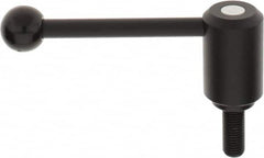 KIPP - M16 x 2.0, 1.61" Hub Diam, Steel Threaded Stud Adjustable Tension Lever with 0° Handle - 1.57" Stud Length, 5.3" OAL, 2.22" High - Benchmark Tooling