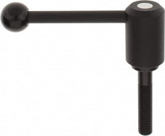 KIPP - M16 x 2.0, 1.61" Hub Diam, Steel Threaded Stud Adjustable Tension Lever with 0° Handle - 3.15" Stud Length, 5.3" OAL, 2.22" High - Benchmark Tooling