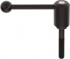 KIPP - M16 x 2.0, 1.61" Hub Diam, Steel Threaded Stud Adjustable Tension Lever with 0° Handle - 3.54" Stud Length, 5.3" OAL, 2.22" High - Benchmark Tooling