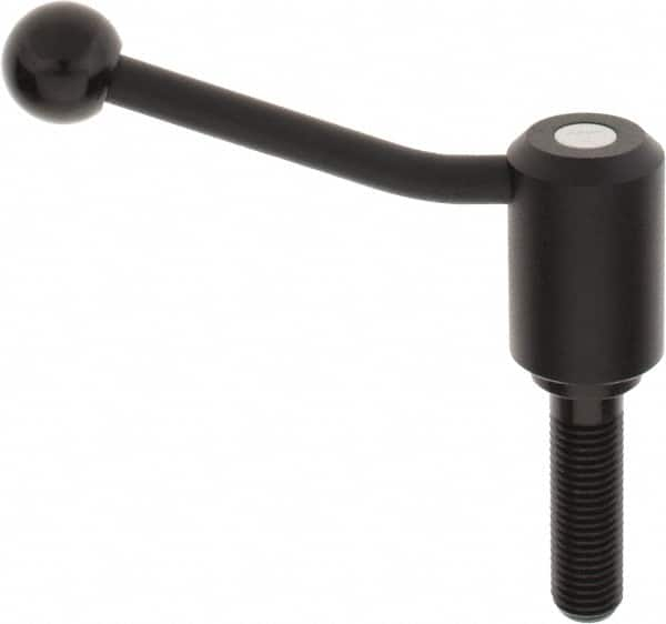 KIPP - M20 x 2.5, 1.61" Hub Diam, Steel Threaded Stud Adjustable Tension Lever with 20° Handle - 2-3/4" Stud Length, 5.06" OAL, 3.52" High - Benchmark Tooling