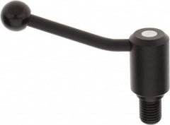 KIPP - M24 x 3.0, 1.61" Hub Diam, Steel Threaded Stud Adjustable Tension Lever with 20° Handle - 1.18" Stud Length, 5.06" OAL, 3.52" High - Benchmark Tooling