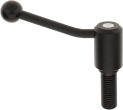 KIPP - M24 x 3.0, 1.61" Hub Diam, Steel Threaded Stud Adjustable Tension Lever with 20° Handle - 2.36" Stud Length, 5.06" OAL, 3.52" High - Benchmark Tooling