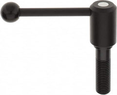 KIPP - M24 x 3.0, 1.61" Hub Diam, Steel Threaded Stud Adjustable Tension Lever with 0° Handle - 3.15" Stud Length, 5.3" OAL, 2.22" High - Benchmark Tooling