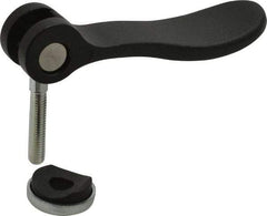 KIPP - #10-32, 0.59" Hub Diam, Black Powder Coat Cast Aluminum Adjustable Clamping Handle - 0.78" Stud Length - Benchmark Tooling