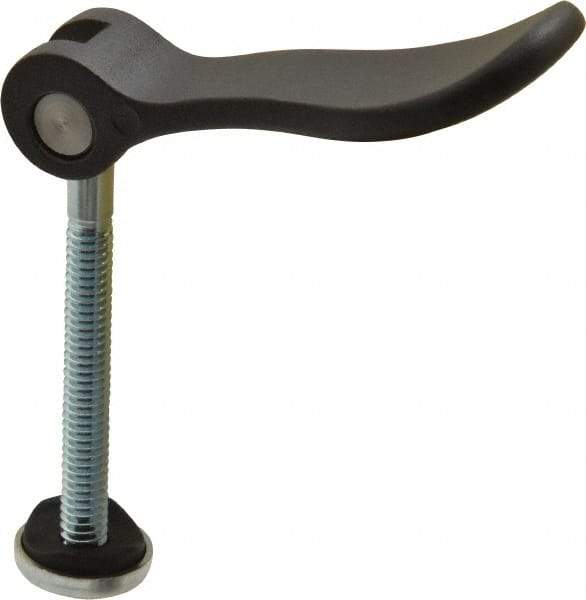 KIPP - 1/4-20, 0.59" Hub Diam, Black Powder Coat Cast Aluminum Adjustable Clamping Handle - 1.96" Stud Length - Benchmark Tooling