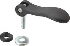 KIPP - 5/16-18, 0.94" Hub Diam, Black Powder Coat Cast Aluminum Adjustable Clamping Handle - 0.99" Stud Length - Benchmark Tooling