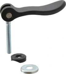 KIPP - 5/16-18, 0.94" Hub Diam, Black Powder Coat Cast Aluminum Adjustable Clamping Handle - 1.96" Stud Length - Benchmark Tooling