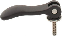 KIPP - 5/16-18, 0.94" Hub Diam, Black Powder Coat Aluminum (Stainless Steel Inserts) Adjustable Clamping Handle - 1.18" Stud Length - Benchmark Tooling
