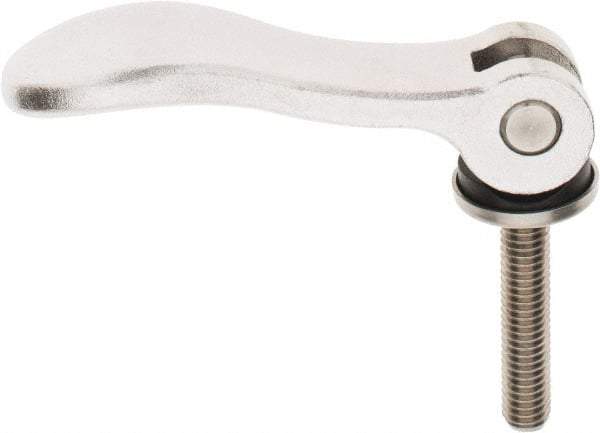 KIPP - 3/8-16, 1.06" Hub Diam, Stainless Steel Adjustable Clamping Handle - 1.96" Stud Length - Benchmark Tooling