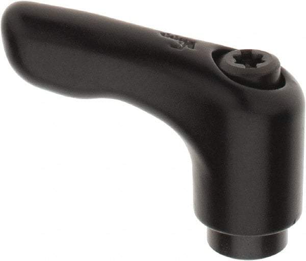 KIPP - M3 x 0.5, 13mm Hub Diam, Zinc Die Cast (Steel Components) Tapped Insert Adjustable Clamping Handle - 47mm OAL, 31mm High, 9mm Hole Depth - Benchmark Tooling